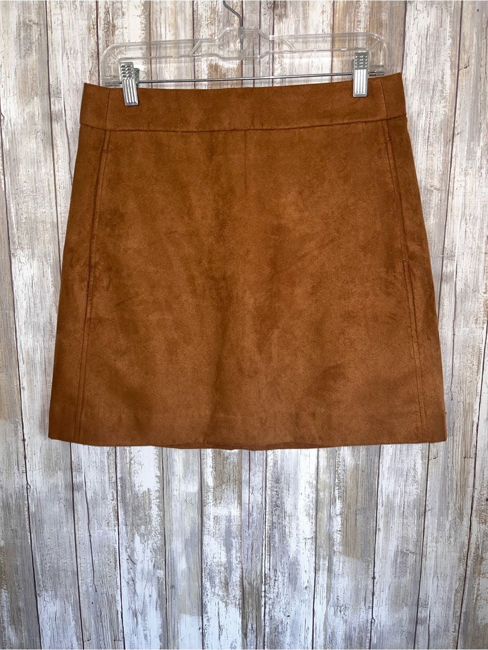 J.Crew Faux Suede A-Line Mini Skirt Brown Size 10 Fall Preppy